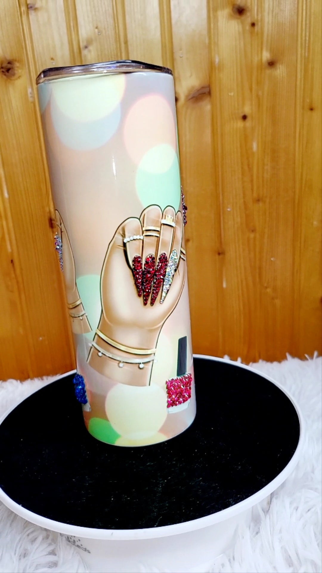 Nail art skinny tumbler
