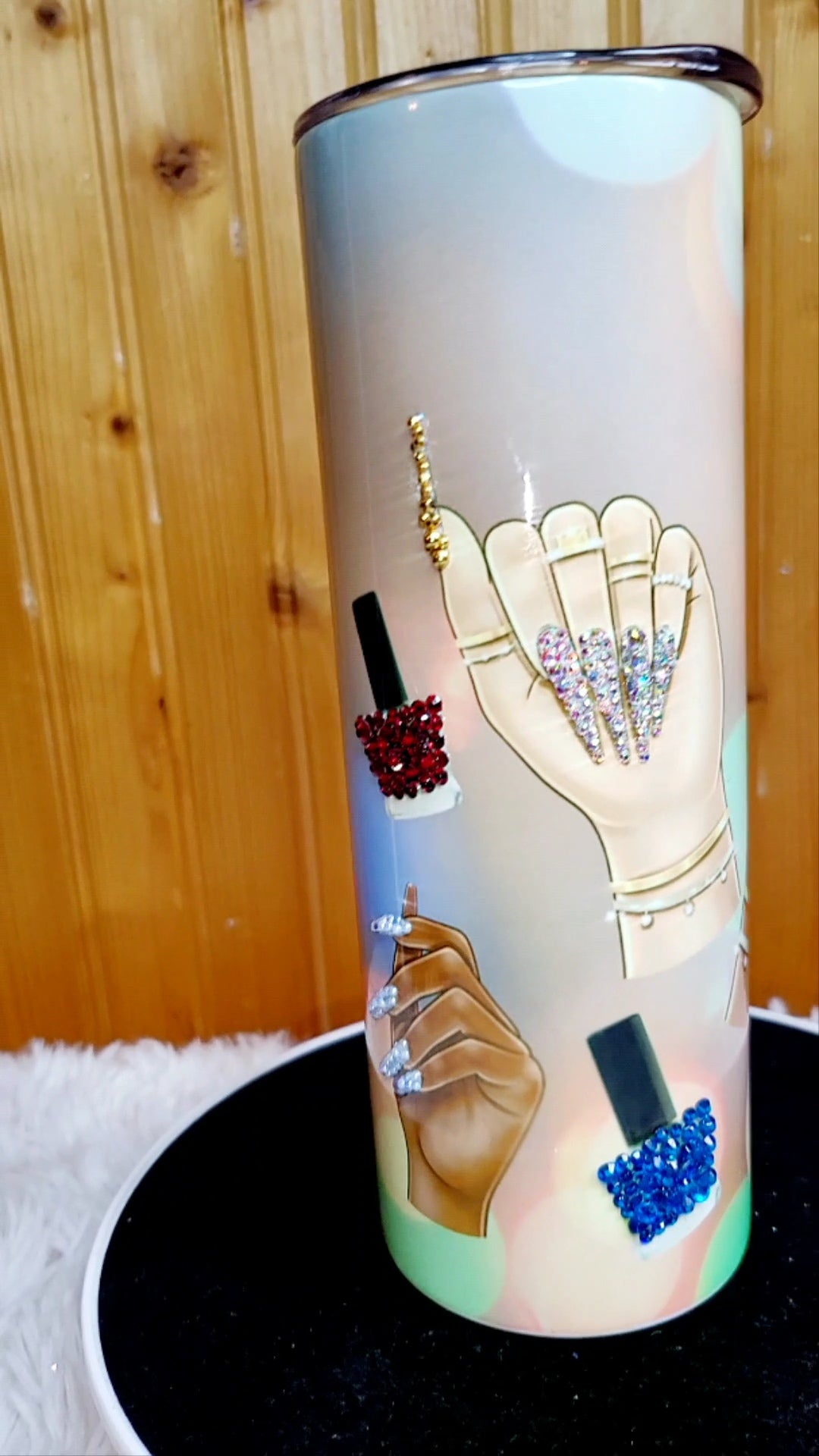Nail art skinny tumbler